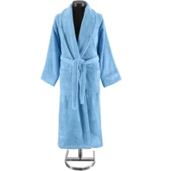 Classic Turkish Towels Unisex Shawl Collar Terry Cloth Robe