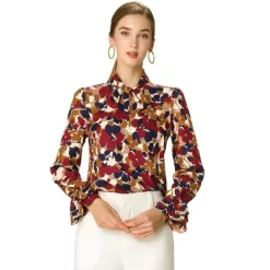 Allegra K Women's Floral Tie V Neck Blouse Chiffon Ruffle Trumpet Sleeve Shirt 20 Allegra K Women's Floral Tie V Neck Blouse Chiffon Ruffle Trumpet Sleeve Shirt -Women Sale Shop GUEST 43e926bb 7f11 4c11 ac33 75eed79bc2f5