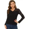 Allegra K Women's Lace Top V Neck Floral Embroidery Long Sleeve Sheer Blouse -Women Sale Shop GUEST 45092d46 dc2a 497f 8248 ae0dee903bb5