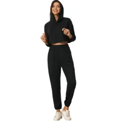 Cheibear Womens 2 Piece Outfits Sweatsuit Outfits Hooded Crop Sweatshirt And Jogger Tracksuit Set -Women Sale Shop GUEST 45eec144 f625 421a b250 e9161f1eacad
