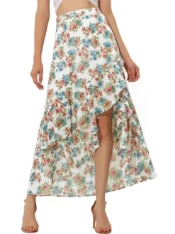 Allegra K Women's Floral Ruffle Skirt Wrap Tiered Asymmetrical Chiffon Skirts 11 Allegra K Women's Floral Ruffle Skirt Wrap Tiered Asymmetrical Chiffon Skirts -Women Sale Shop GUEST 47657cc6 9746 46db a2a9 946fc64c28b7