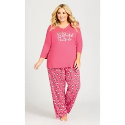 Women's Plus Size Cold Outside Sleep Top - Pink | AVENUE