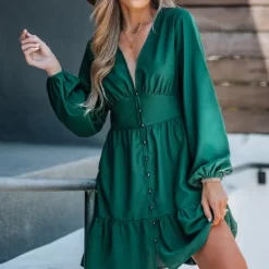 Women's Emerald Button-Loop Mini Dress - Cupshe -Women Sale Shop GUEST 4896b700 268e 46ee 8248 a4f2a9b33ca5