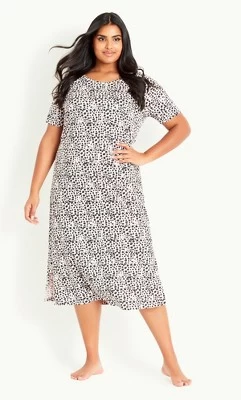 Women's Plus Size Animal Night Dress - Blush | EVANS 5 Women's Plus Size Animal Night Dress - Blush | EVANS - Image 3