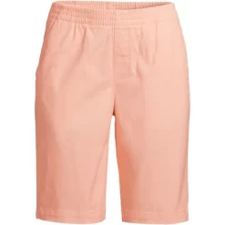Lands' End Women's Plus Size Mid Rise Elastic Waist Pull On 12" Knockabout Chino Bermuda Shorts -Women Sale Shop GUEST 49041fb6 9e47 4acd bc4a b8bd81549605