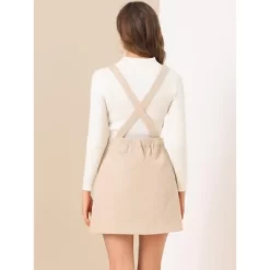 Allegra K Women's Corduroy Mini V Neck Vintage A-Line Bib Overall Pinafore Skirts -Women Sale Shop GUEST 4a63cc47 ca9e 4701 acef a51292b018e1