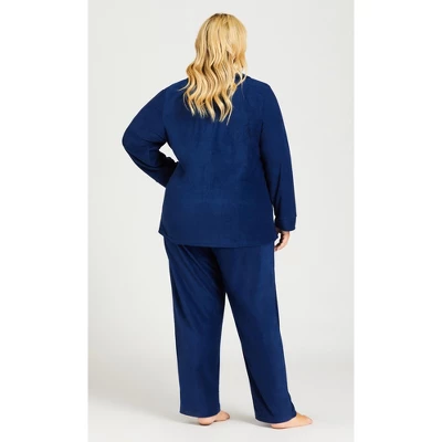 Women's Plus Size Navy Fleece Pant - Navy | AVENUE 4 Women's Plus Size Navy Fleece Pant - Navy | AVENUE - Image 2