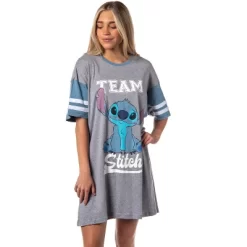 Disney Womens' Lilo & Stitch Team Stitch Nightgown Pajama Shirt Dress Grey -Women Sale Shop GUEST 4a76c3e5 6ad6 45b4 a229 32cfe80628cf