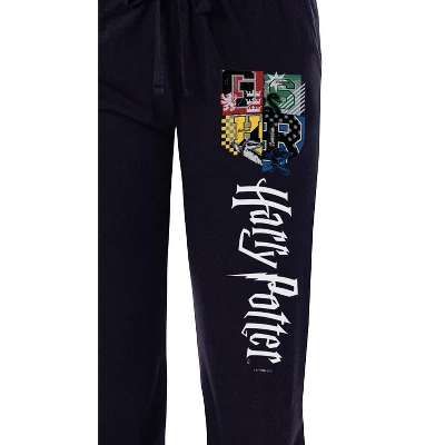 Harry Potter Women's Hogwarts House Crest Sleep Lounge Pajama Pants Black 3 Harry Potter Women's Hogwarts House Crest Sleep Lounge Pajama Pants Black