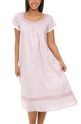 Women's Cotton Victorian Nightgown, Camila Ruffled Short Sleeve Lace Trimmed Long Vintage Night Dress Gown 10 Women's Cotton Victorian Nightgown, Camila Ruffled Short Sleeve Lace Trimmed Long Vintage Night Dress Gown - Image 8