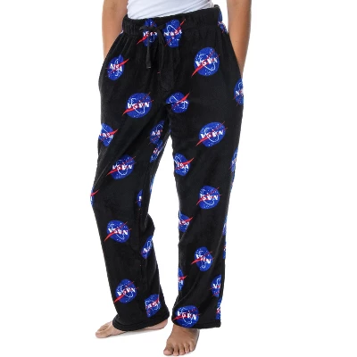 NASA Women's Meatball Logo Allover Print Ultra-Soft Fleece Pajama Pants Black 7 NASA Women's Meatball Logo Allover Print Ultra-Soft Fleece Pajama Pants Black - Image 5