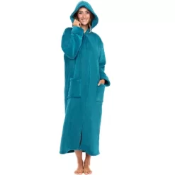 Women's Zip Up Fleece Robe With Hood, Soft Warm Plush Oversized Zipper Hooded Bathrobe -Women Sale Shop GUEST 57872767 cd4c 4a51 a0c4 5daaff06bbea