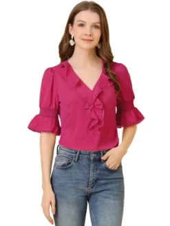 Allegra K Women's Ruffle V Neck Puff Sleeve Summer Casual Chiffon Peasant Blouse 33 Allegra K Women's Ruffle V Neck Puff Sleeve Summer Casual Chiffon Peasant Blouse -Women Sale Shop GUEST 592092ac 1dda 43e6 b963 37309dbf29d0
