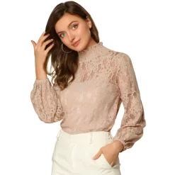 Allegra K Women's See Through Mock Neck Long Sleeve Floral Lace Blouse 21 Allegra K Women's See Through Mock Neck Long Sleeve Floral Lace Blouse -Women Sale Shop GUEST 596e8d48 5afa 45dc 8807 40ff60e1eef7
