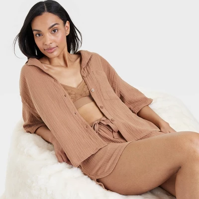 Women's 100% Cotton Gauze Short Sleeve Notch Collar Top - Stars Above™ 4 Women's 100% Cotton Gauze Short Sleeve Notch Collar Top - Stars Above™ - Image 2