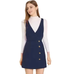 Allegra K Women's Corduroy Mini V Neck Vintage A-Line Bib Overall Pinafore Skirts -Women Sale Shop GUEST 5da5b2f8 ef7a 45ef 86bf 94a64c46fd5d