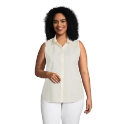 Lands' End Lands' End Women's Sleeveless No Iron Shirt -Women Sale Shop GUEST 5f084692 d330 49c8 9d29 c3416926735c