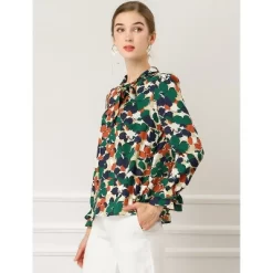 Allegra K Women's Floral Tie V Neck Blouse Chiffon Ruffle Trumpet Sleeve Shirt 15 Allegra K Women's Floral Tie V Neck Blouse Chiffon Ruffle Trumpet Sleeve Shirt -Women Sale Shop GUEST 607240cf 757a 4f7f abe6 b01f71b39426