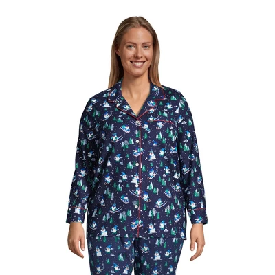 Lands' End Women's Long Sleeve Print Flannel Pajama Top 9 Lands' End Women's Long Sleeve Print Flannel Pajama Top - Image 7