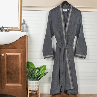 All-Season Unisex Cotton Terry Lounge Bathrobe With Embroidery By Blue Nile Mills 11 All-Season Unisex Cotton Terry Lounge Bathrobe With Embroidery By Blue Nile Mills - Image 9