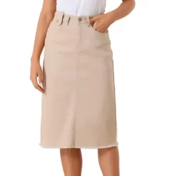 Allegra K Women's Casual Jean Skirt High Waist Back Vent Short Denim Skirts -Women Sale Shop GUEST 68004b7c f48b 4438 a5b2 8291f2adcbb3