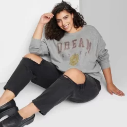 Women's Oversized Dream State Graphic Sweatshirt - Wild Fable™ Heather Gray -Women Sale Shop GUEST 683aab3c 93ec 4664 91a6 f00d2c715ff1