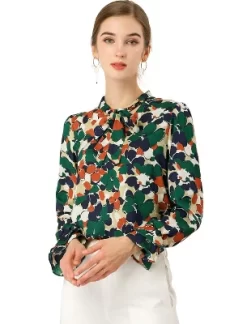 Allegra K Women's Floral Tie V Neck Blouse Chiffon Ruffle Trumpet Sleeve Shirt 18 Allegra K Women's Floral Tie V Neck Blouse Chiffon Ruffle Trumpet Sleeve Shirt -Women Sale Shop GUEST 68ae5223 4279 4330 b638 63cad07b8178
