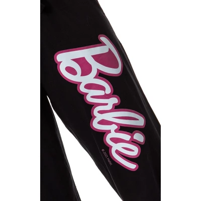 Mattel Womens' Classic Barbie Logo Icon Print Sleep Pajama Pants Black 4 Mattel Womens' Classic Barbie Logo Icon Print Sleep Pajama Pants Black - Image 2