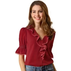 Allegra K Women's Ruffle V Neck Puff Sleeve Summer Casual Chiffon Peasant Blouse 25 Allegra K Women's Ruffle V Neck Puff Sleeve Summer Casual Chiffon Peasant Blouse -Women Sale Shop GUEST 6b97547f 5a57 41b6 9b37 a8b681bc466c