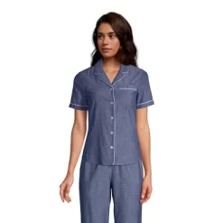 Lands' End Women's Short Sleeve Cotton Poplin Pajama Shirt 13 Lands' End Women's Short Sleeve Cotton Poplin Pajama Shirt -Women Sale Shop GUEST 6cf34761 0476 4cd5 96d2 fbdbf8ddd928