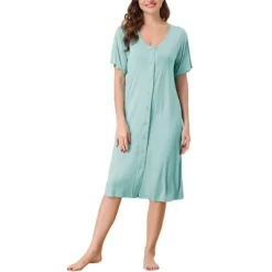 Cheibear Womens Modal Nightshirt Soft Button Down Nightgown Short Sleeve Pajama Sleepshirt -Women Sale Shop GUEST 6d00a887 fe23 495d 9a7d fd72c3351a14