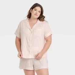 Women's Beautifully Soft Short Sleeve Notch Collar Top And Shorts Pajama Set - Stars Above™ -Women Sale Shop GUEST 6d96b8a3 6cfb 480c 9ed7 7fe31c811658
