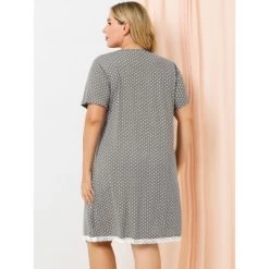 Agnes Orinda Womens Plus Size V Neck Polka Dots Short Sleeve Sleepwear Pajamas Nightgown -Women Sale Shop GUEST 6e600587 f498 4370 a859 c6e3c0b8a65d
