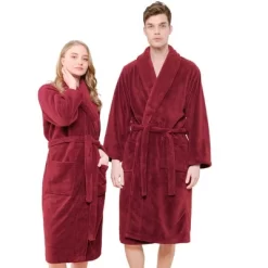 American Soft Linen Warm Fleece Bathrobe, Mens And Womens Adult Robes For Your Bathroom, Shawl Collar Robes -Women Sale Shop GUEST 70e82b68 11de 4c6f a2d0 98dbbd8daccc