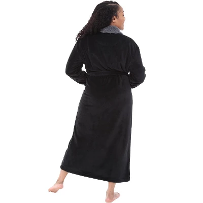 Women's Warm Winter Robe, Plush Fleece Full Length Long Bathrobe 3 Women's Warm Winter Robe, Plush Fleece Full Length Long Bathrobe