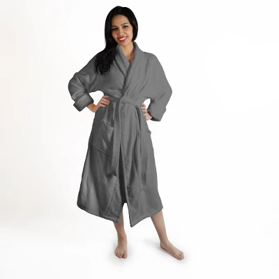 Women's Ultra-Absorbent Cotton Bathrobe By Blue Nile Mills 2 Women's Ultra-Absorbent Cotton Bathrobe By Blue Nile Mills