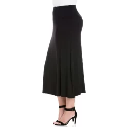 24seven Comfort Apparel Women's Elastic Waist Maxi Skirt