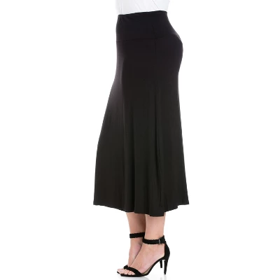 24seven Comfort Apparel Women's Elastic Waist Maxi Skirt 3 24seven Comfort Apparel Women's Elastic Waist Maxi Skirt