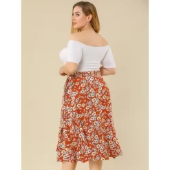 Agnes Orinda Women's Plus Size Boho Wrap Floral Beach Lightweight A Line Skirt -Women Sale Shop GUEST 77de4ea9 3688 478f 8181 6f381e356fd8