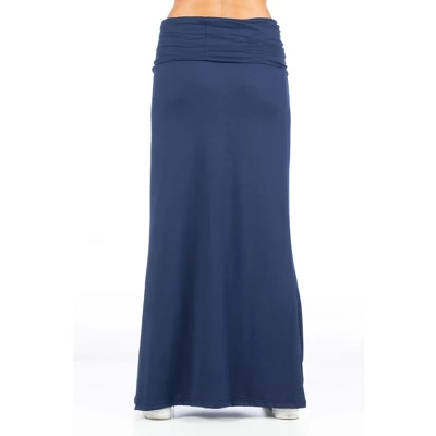 24seven Comfort Apparel Womens Comfortable Foldover Maxi Skirt 4 24seven Comfort Apparel Womens Comfortable Foldover Maxi Skirt - Image 2