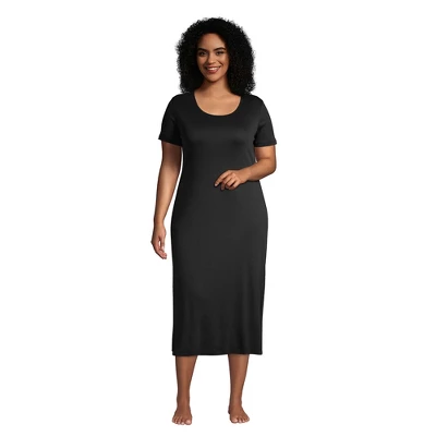 Lands' End Women's Supima Cotton Short Sleeve Midcalf Nightgown Dress 6 Lands' End Women's Supima Cotton Short Sleeve Midcalf Nightgown Dress - Image 4