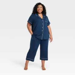 Women's Beautifully Soft Short Sleeve Notch Collar Top And Pants Pajama Set - Stars Above™ -Women Sale Shop GUEST 805da127 077a 4216 bfe6 1614408d351a