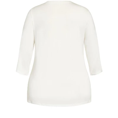 Women's Plus Size Robin Sleep Top - Cream | AVENUE 7 Women's Plus Size Robin Sleep Top - Cream | AVENUE - Image 5