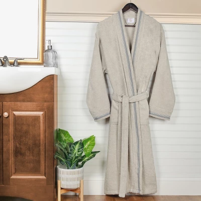 All-Season Unisex Cotton Terry Lounge Bathrobe With Embroidery By Blue Nile Mills 12 All-Season Unisex Cotton Terry Lounge Bathrobe With Embroidery By Blue Nile Mills - Image 10