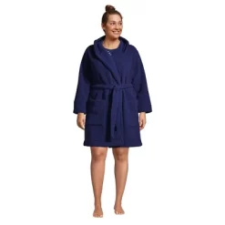 Lands' End Women's High Pile Fleece Hooded Robe -Women Sale Shop GUEST 8382819e d9de 4743 9cf3 3e1bd8129190