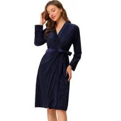 Allegra K Women's Velvet Bathrobe Soft Lounge Pajamas Sleepwear Tie Waist Flannel Robe 14 Allegra K Women's Velvet Bathrobe Soft Lounge Pajamas Sleepwear Tie Waist Flannel Robe -Women Sale Shop GUEST 887191c7 93ba 4312 b462 cca3f3ca846f