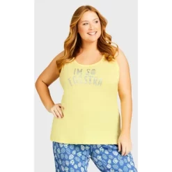 Women's Plus Size Eggstra Sleep Tank - Yellow| AVENUE 9 Women's Plus Size Eggstra Sleep Tank - Yellow| AVENUE -Women Sale Shop GUEST 888abc10 714d 43ba 8513 9aa44ed62b30