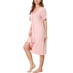 Cheibear Womens Modal Nightshirt Soft Button Down Nightgown Short Sleeve Pajama Sleepshirt -Women Sale Shop GUEST 88e7e7f5 711b 4b7b a48e e704c47a2b0b