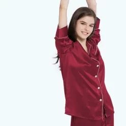 Mommesilk Piped Silk Pajamas Set For Women -Women Sale Shop GUEST 89207fd1 37aa 4170 aaff 2e9d1eb499fb