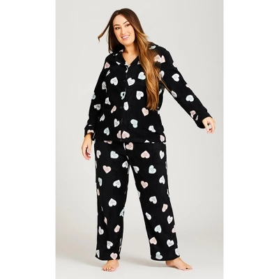 Women's Plus Size Button Up Fleece Top - Black | AVENUE 4 Women's Plus Size Button Up Fleece Top - Black | AVENUE - Image 2